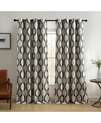 Штора Elrene Home Fashions Renzo Ikat Geometric Linen Room Darkening