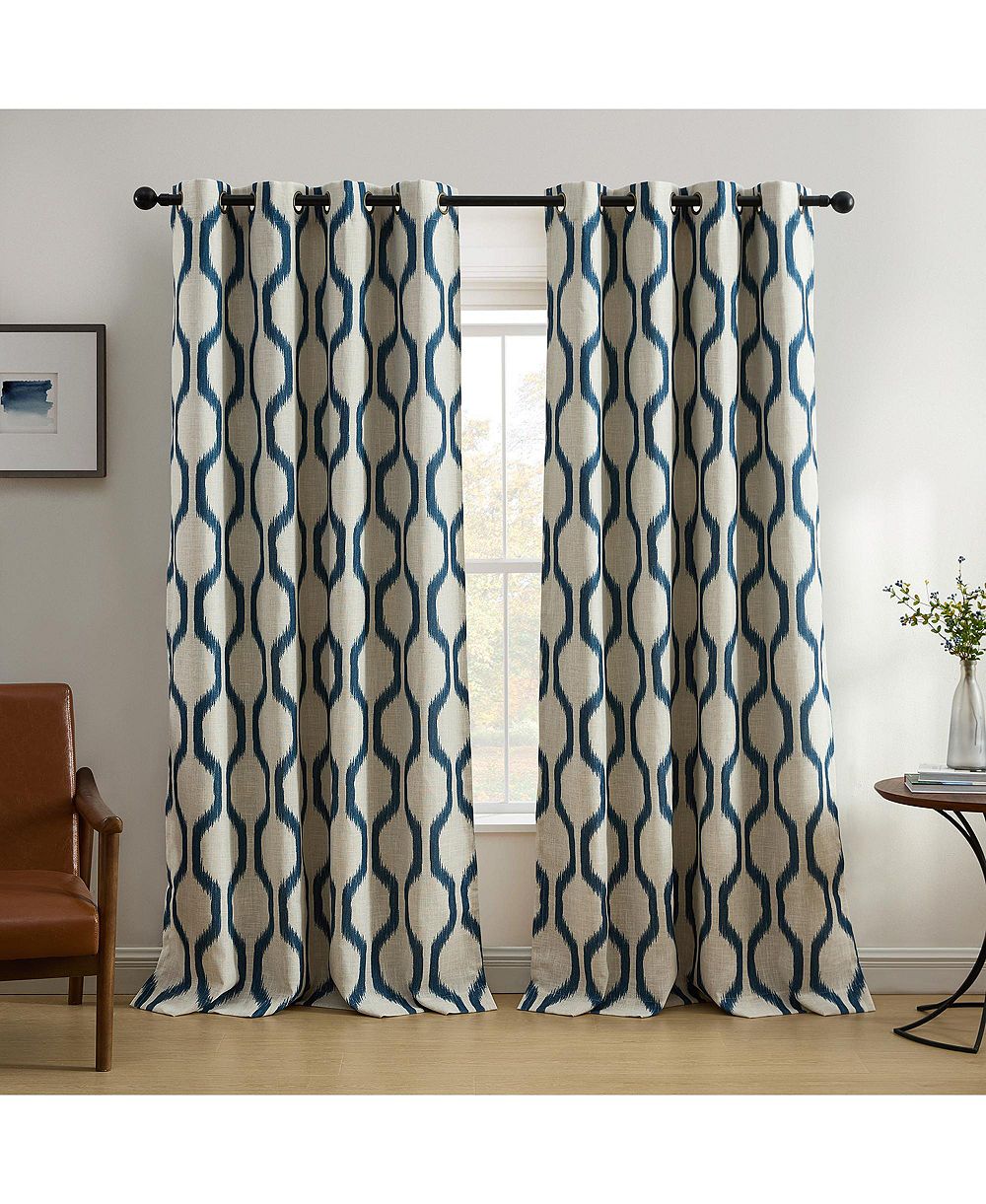 Elrene Home Fashions шторы для затемнения окон Renzo Ikat Geometric Linen
