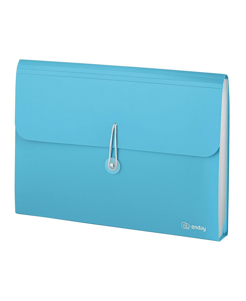 Accordion File Organizer Blue, 7 Pocket Expanding File and Cover Folder with Labels, Plastic Portable Desktop Letter A4 Paper, 1 Pc – by Enday
