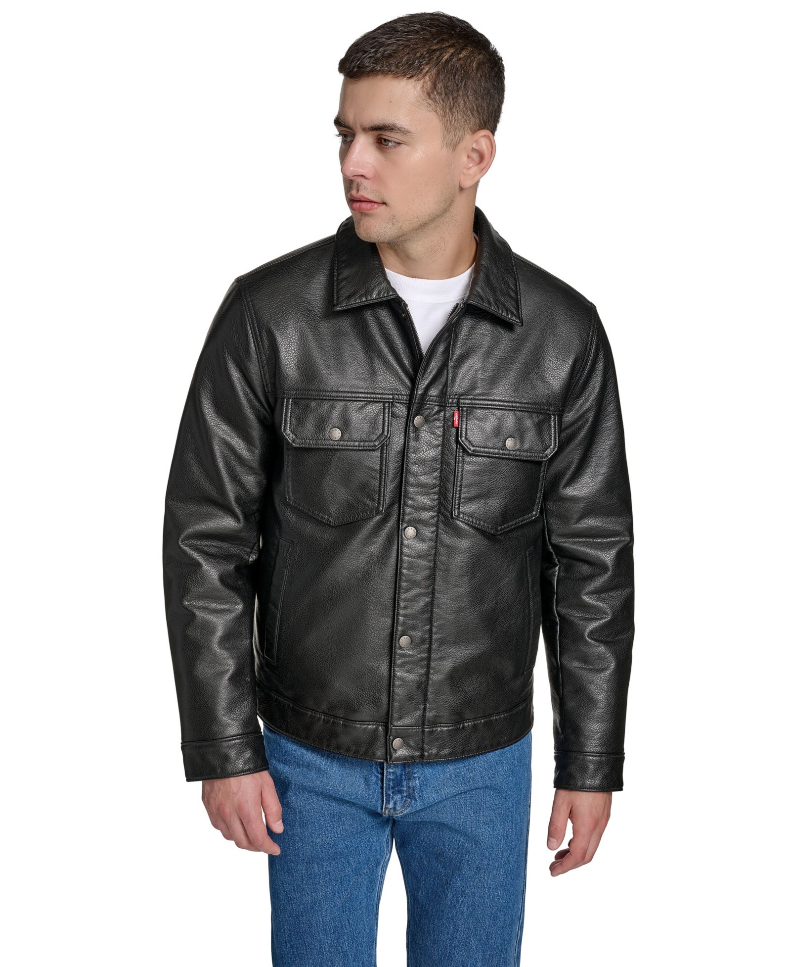 Levi's Men's Faux Leather Trucker Jacket
