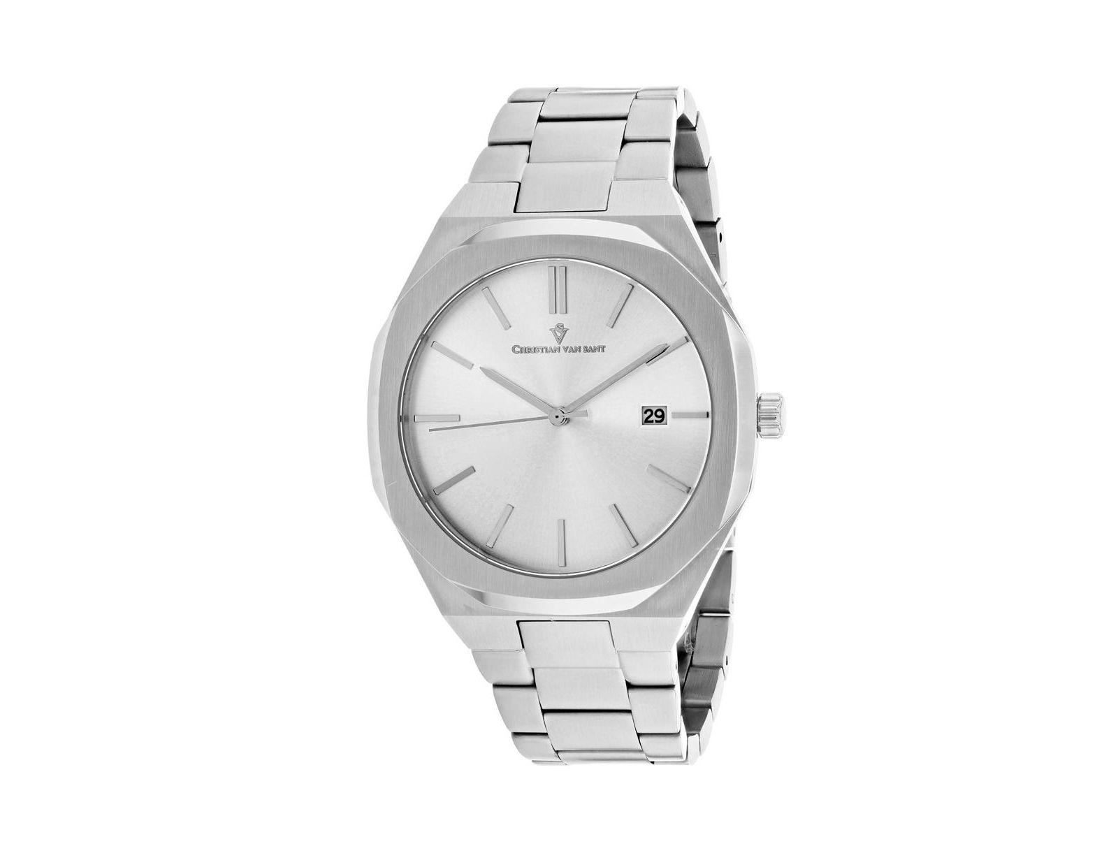 Christian Van Sant Men's Octavius Slim Silver Dial Watch - CV0521