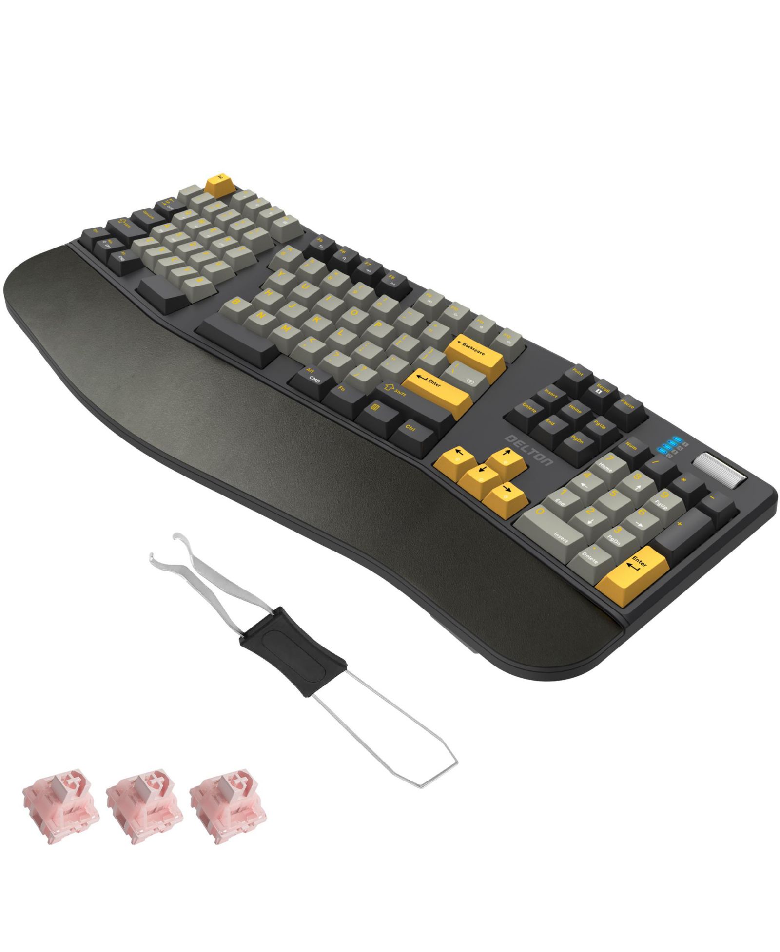 Delton KB450 Wireless Ergonomic Mechanical Keyboard for PC/Mac/Android/iOS