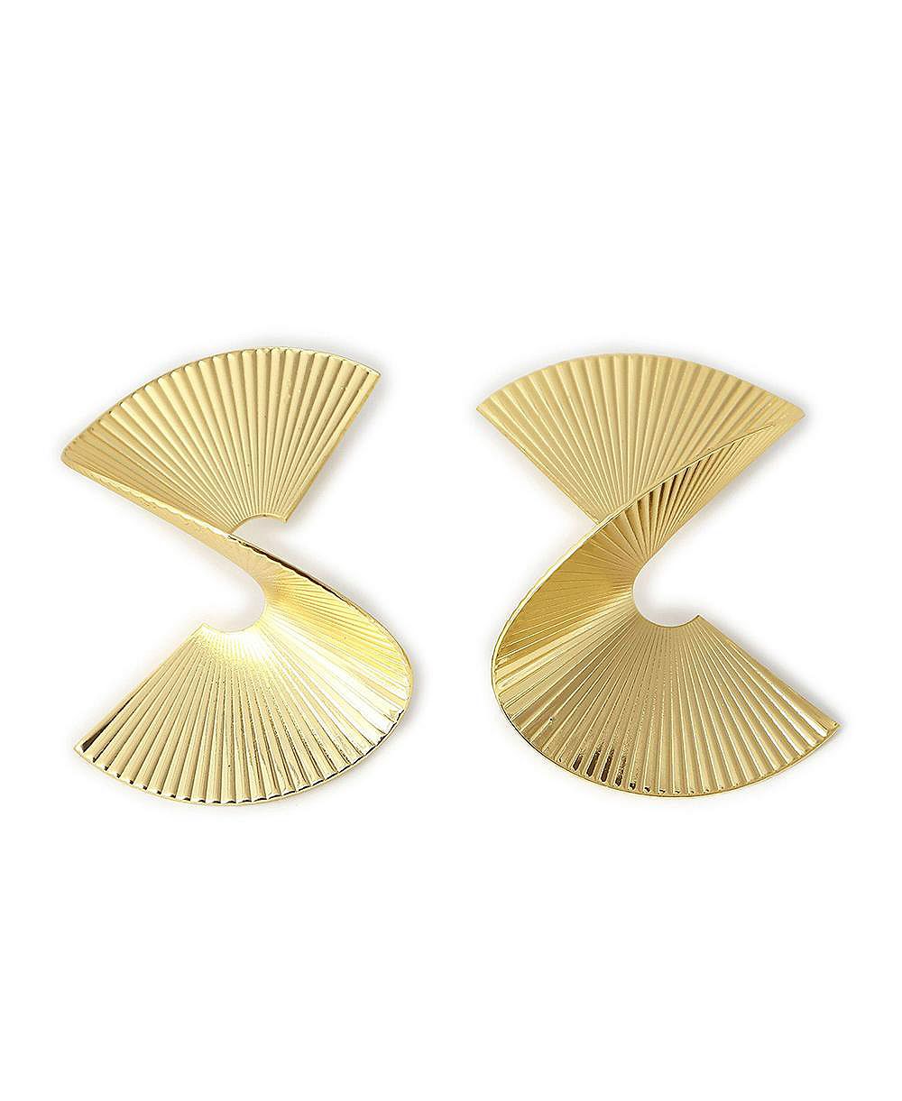 SOHI Women's Gold Metallic Twist Drop Earrings