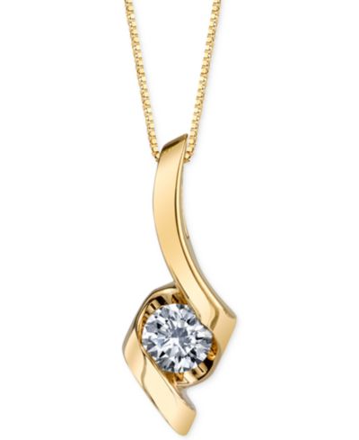 Sirena Diamond Twist Pendant Necklace (1/4 ct. t.w.) in 14k Gold, White or Rose Gold