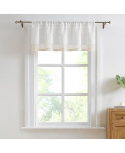 Декоративная занавеска Brigitte Embroidery Eyelet Scalloped Edge Neutral 52x18