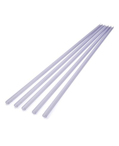 DELight 3.3" Plastic U-Channel System, 5-Piece Set for RGB Rope Light Models DEL-D50R, DEL-D100R, DEL-D150R
