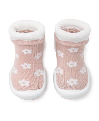 Детские носочки-ботиночки Komuello Baby Girls First Walk Daisies - Mauve
