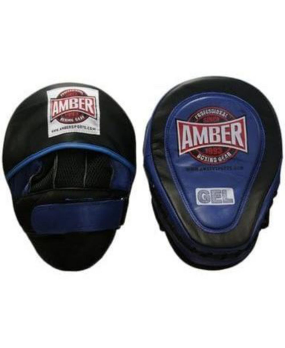 Gel-Infused Leather Punch Mitts for Boxing, Kickboxing, and MMA, Curved Design with Sweat-Resistant Lining, Shock-Absorbing Padding