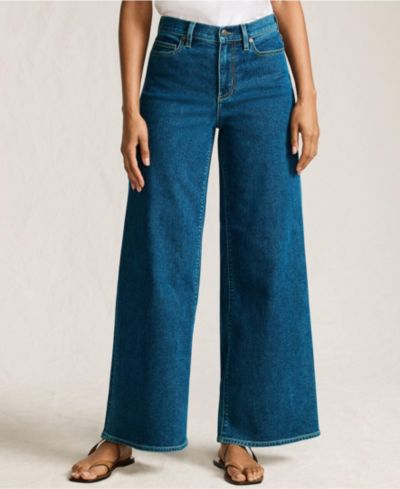 Lands' End Женские джинсы Tall Recover Denim High Rise Extra Wide Leg