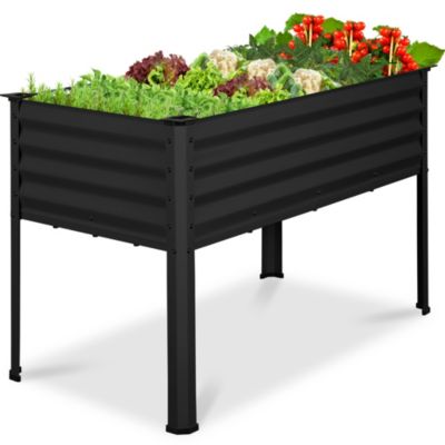 Best Choice Products 48x24x30in Elevated Galvanized Metal Garden Bed with Corner Protectors