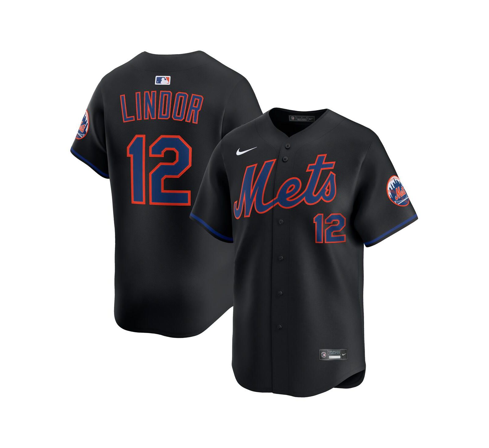 Мужская спортивная джерси Nike Black New York Mets Alternate Limited Francisco Lindor
