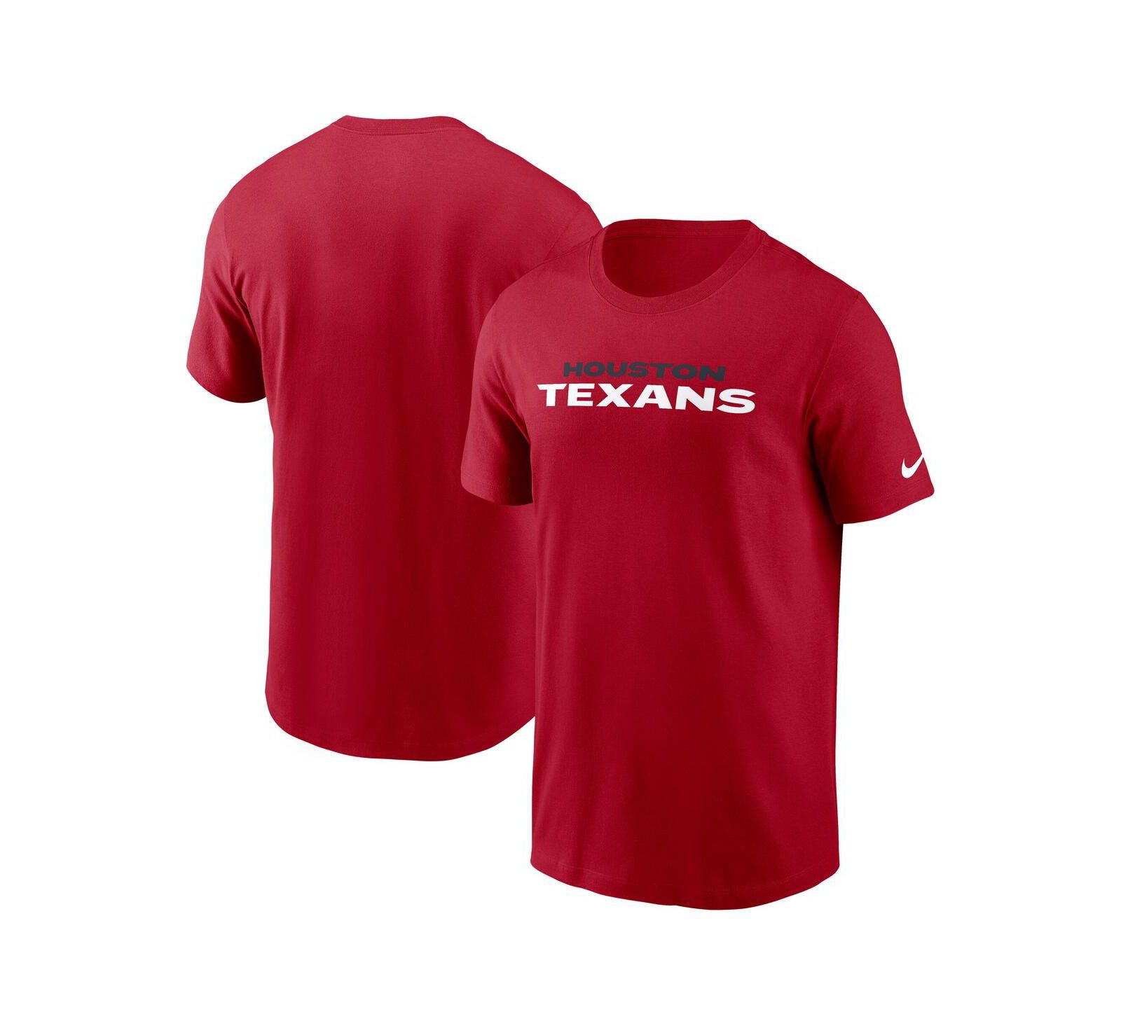 Nike Men's Red Houston Texans Primetime Wordmark Essential T-Shirt