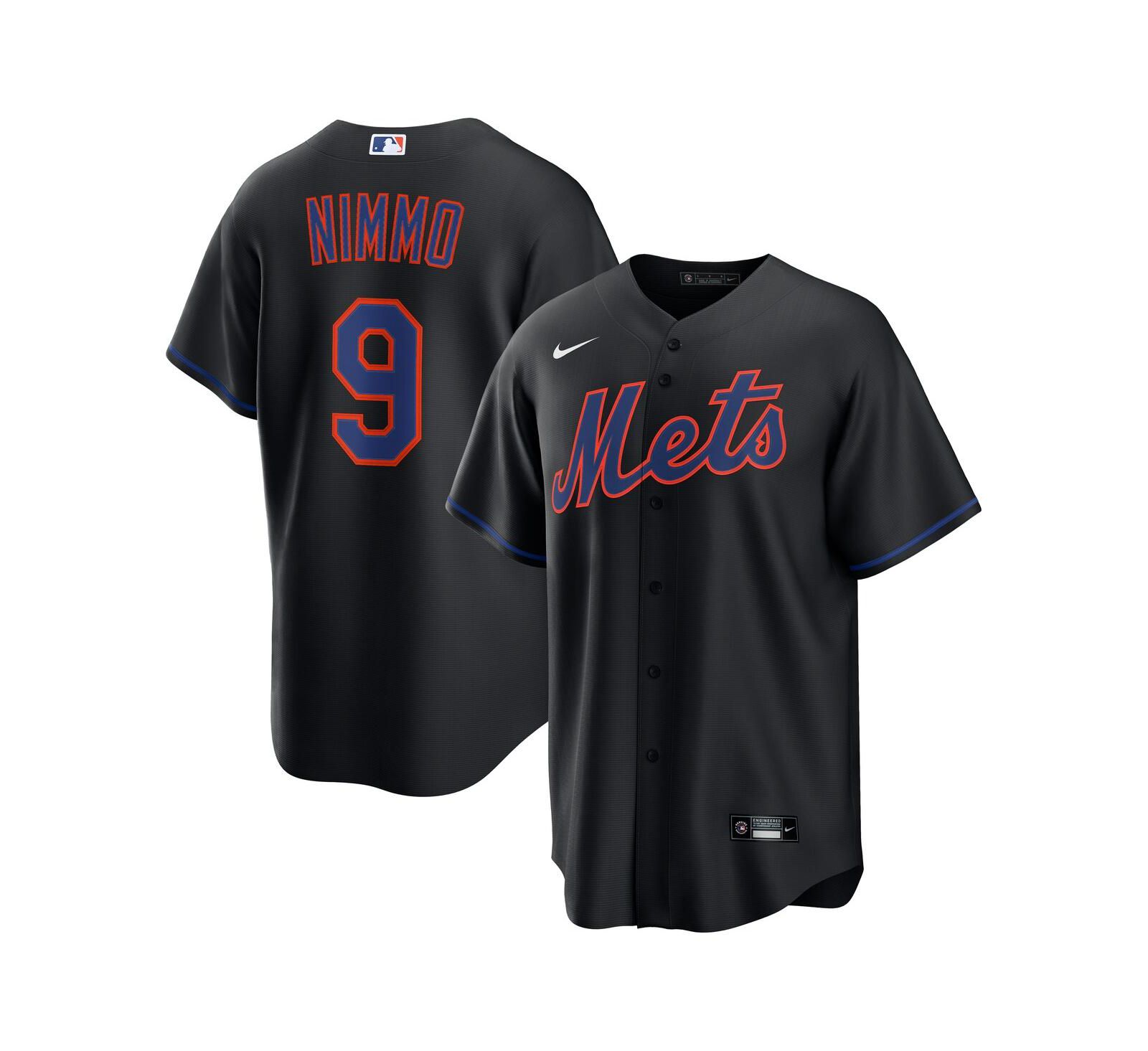 Nike Men's Brandon Nimmo Black New York Mets Alternate Replica Jersey