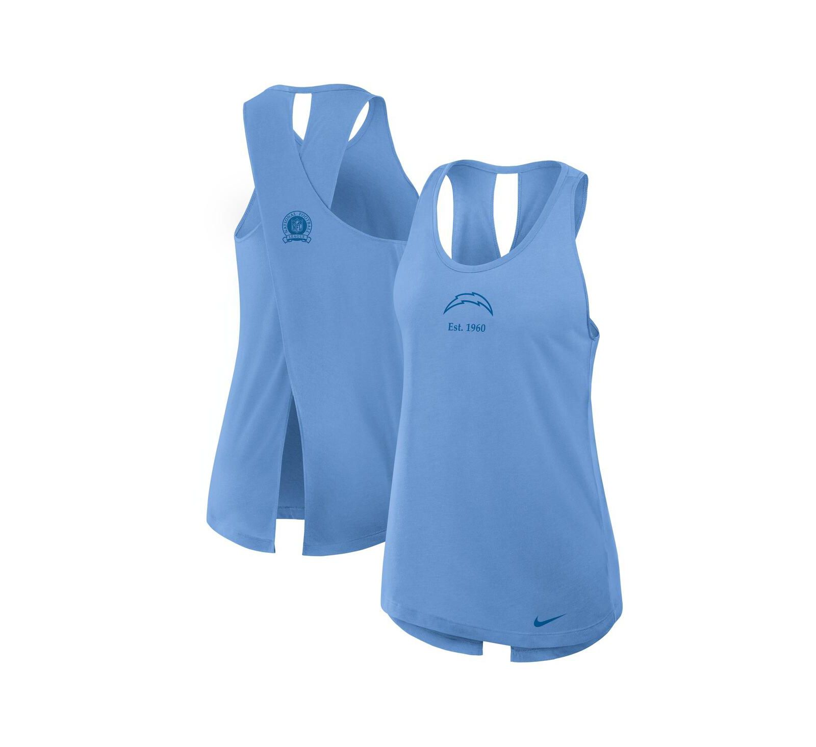 Nike Women's Powder Blue Los Angeles Chargers Glory Crisscross Performance Tank Top
