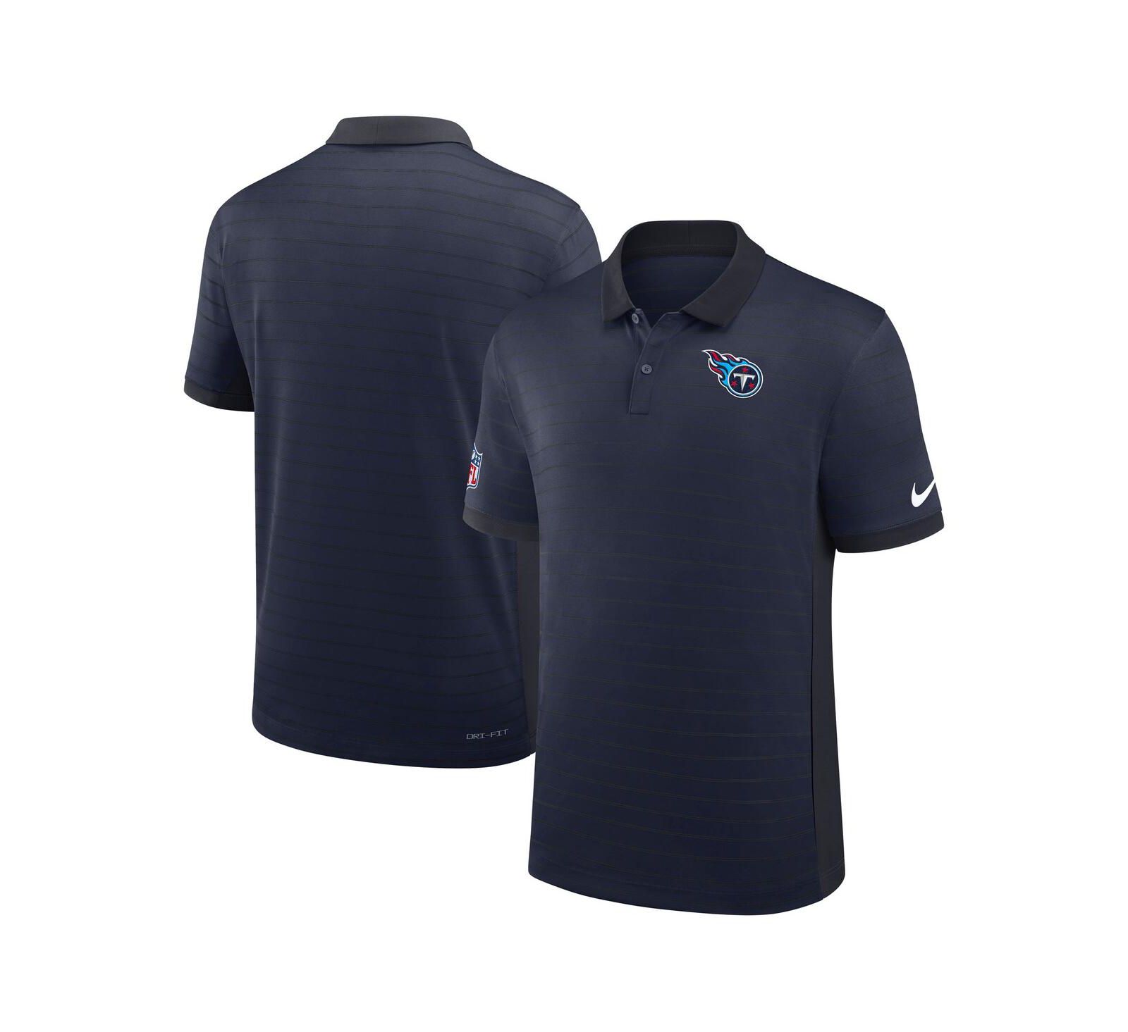 Nike Men's Navy Tennessee Titans Sideline Victory Stripe Performance Polo Shirt