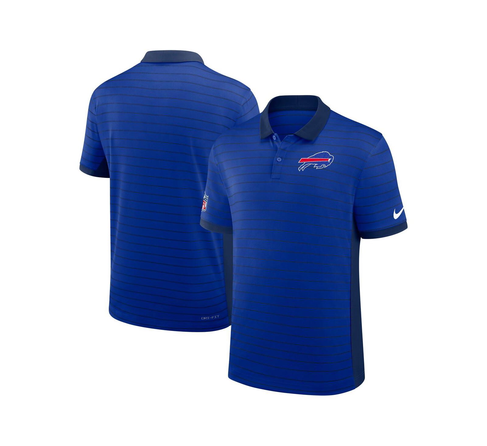 Nike Men's Royal Buffalo Bills Sideline Victory Stripe Performance Polo Shirt
