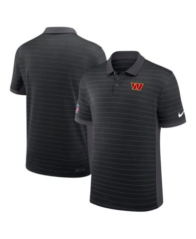 Nike Men's Black Washington Commanders Sideline Victory Stripe Performance Polo Shirt