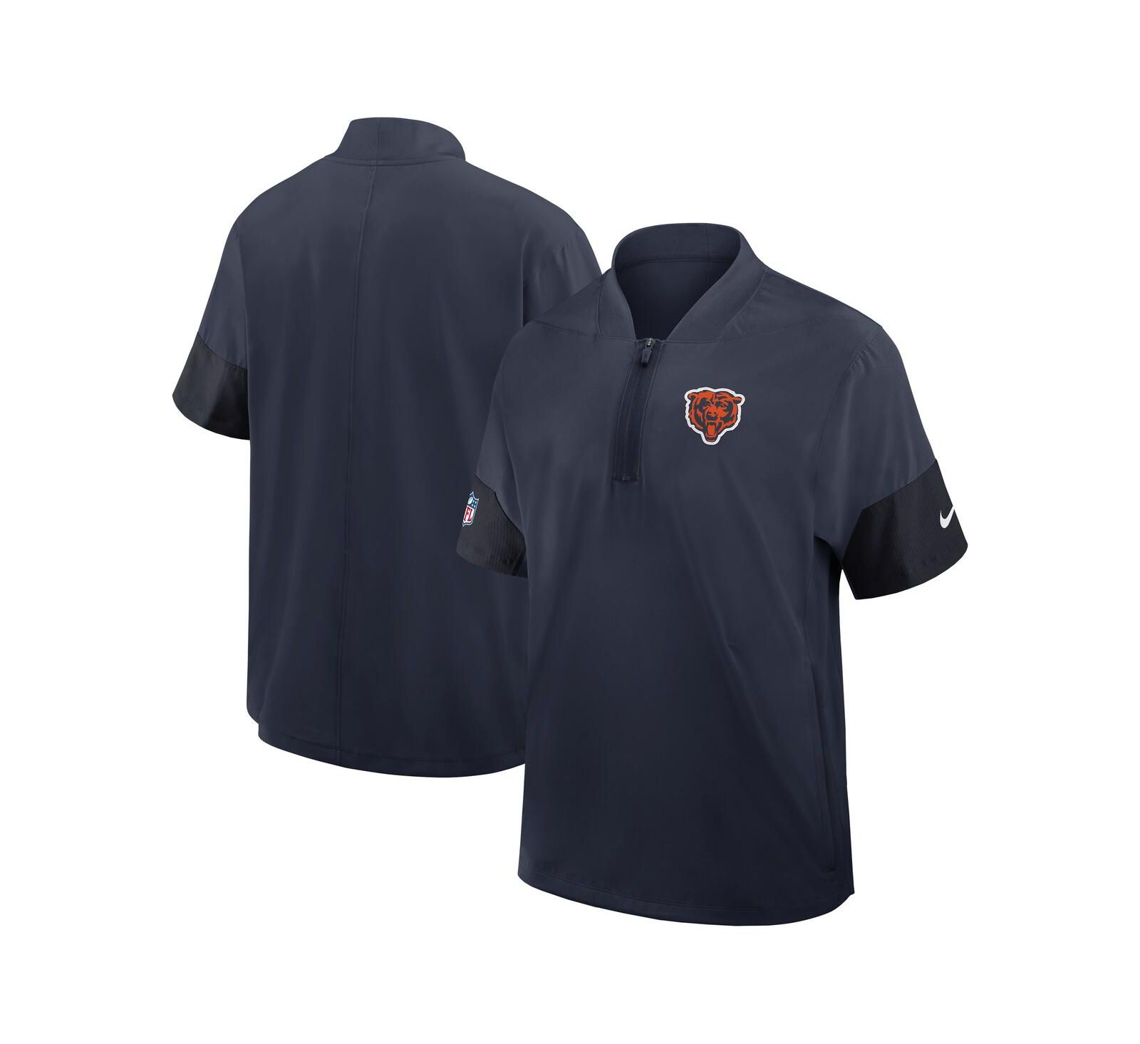 Мужская куртка Nike Chicago Bears Sideline с коротким рукавом и молнией