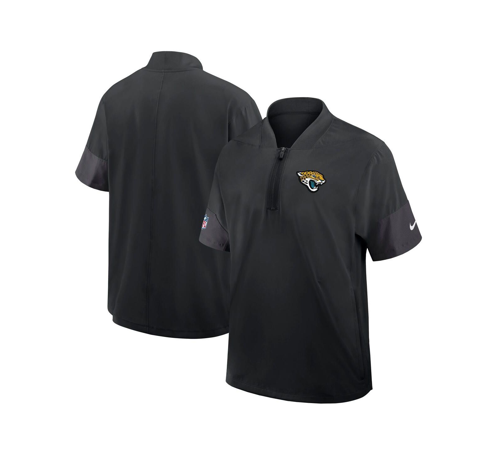 Nike Men's Black Jacksonville Jaguars Sideline Short Sleeve Quarter-Zip Coach Jacket