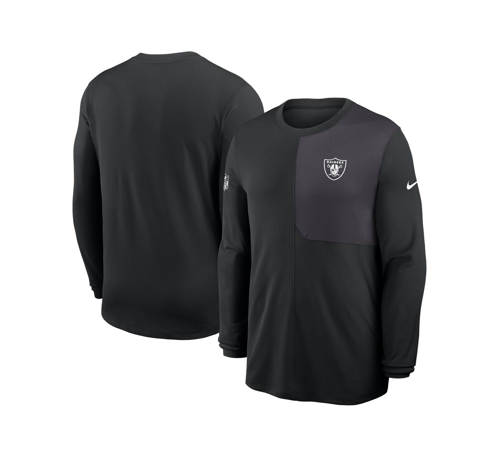 Nike Men's Black Las Vegas Raiders Sideline Coach UV Performance Long Sleeve T-Shirt