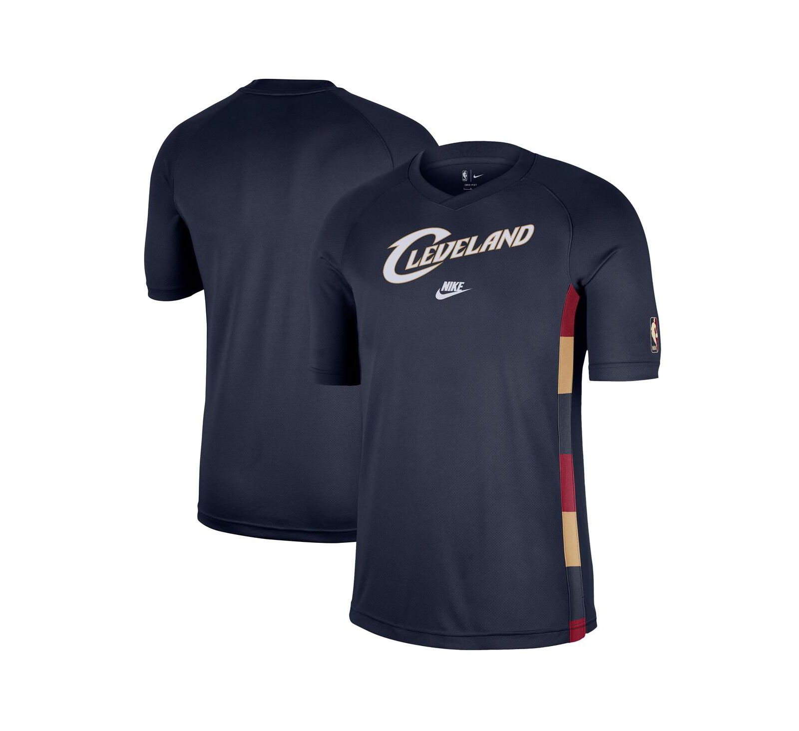 Nike Men's Navy Cleveland Cavaliers Classic Edition Hardwood Classics Authentic Game Shooting T-Shirt