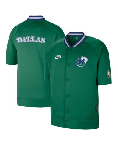 Мужская куртка Nike Dallas Mavericks Classic Edition Hardwood Classics Authentic On-Court Game Full-Snap зеленого цвета