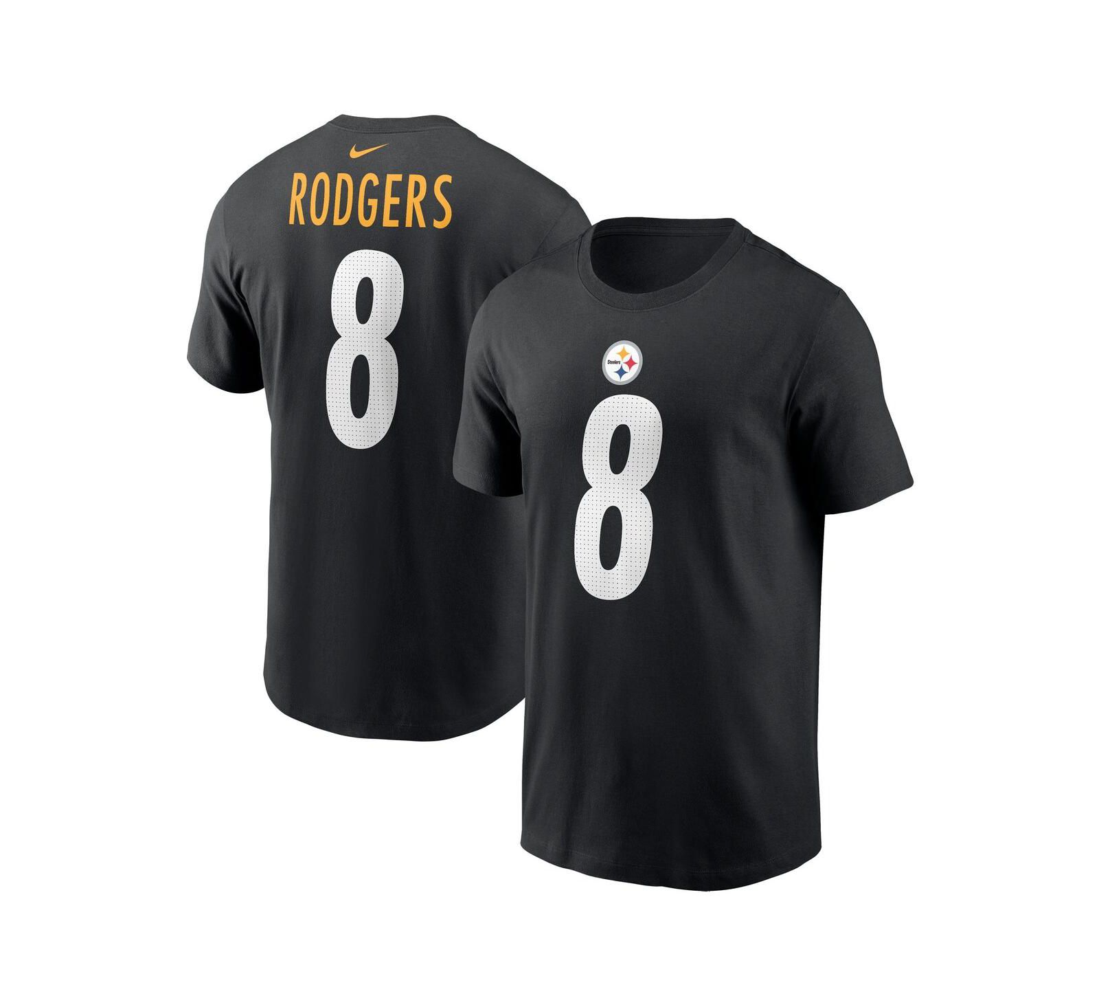 Nike Men's Aaron Rodgers Black Pittsburgh Steelers Name & Number T-Shirt