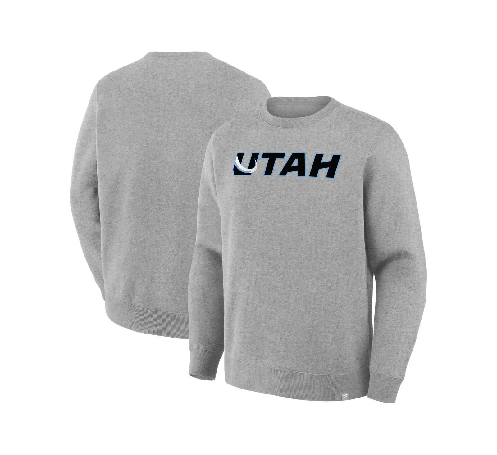 Fanatics Мужское флисовое худи Utah Mammoth Combo Legacy, серый меланж