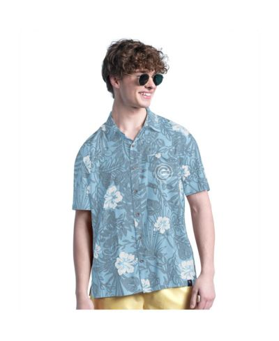 Мужская рубашка Margaritaville Blue Chicago Cubs Palm Shade Party Button-Up Shirt