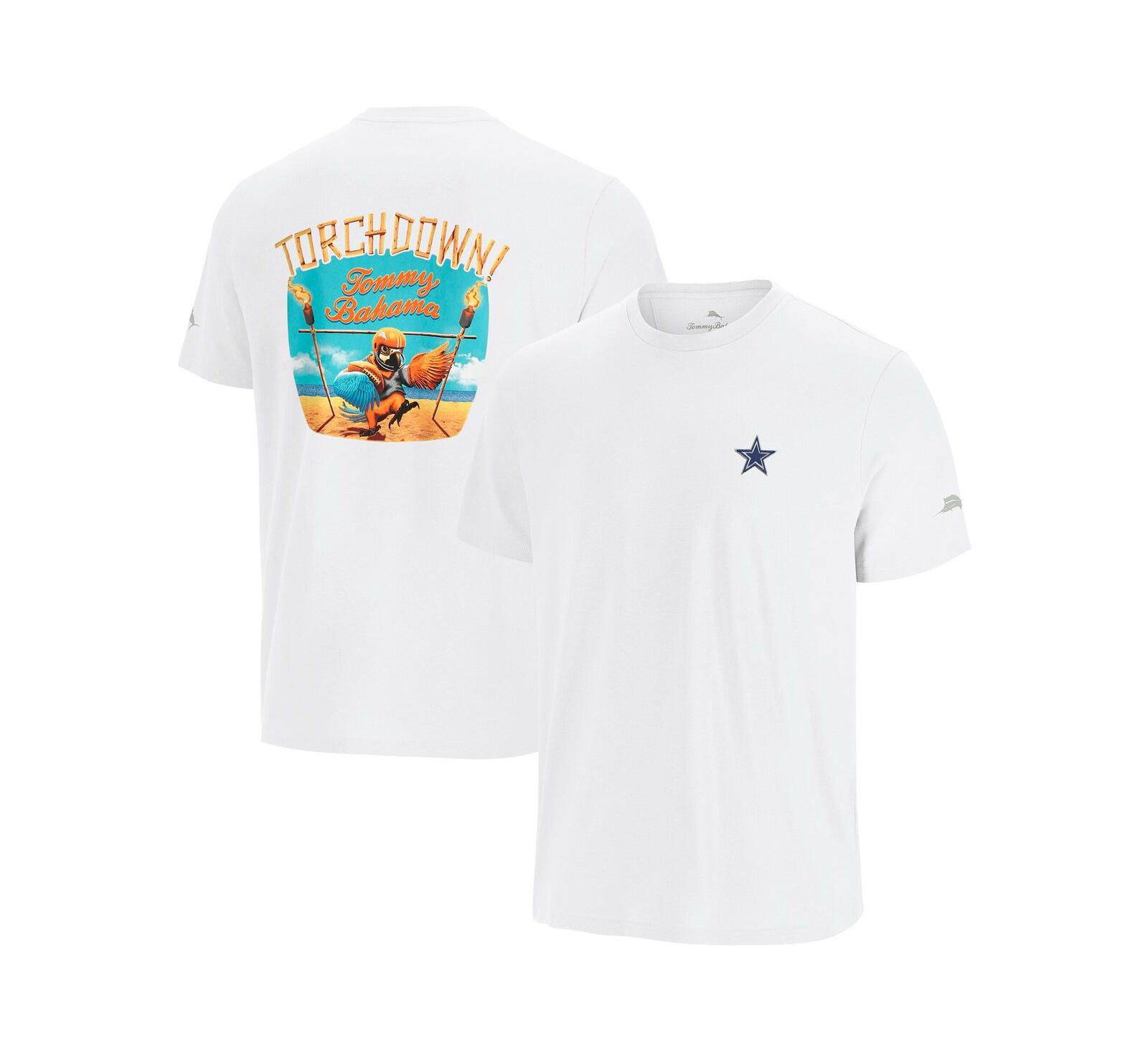 Tommy Bahama Мужская футболка с графическим принтом Dallas Cowboys Sport Torch Down, белый цвет