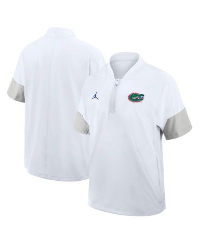 Мужская легкая куртка Jordan White Florida Gators 2025 Sideline Coaches с коротким рукавом