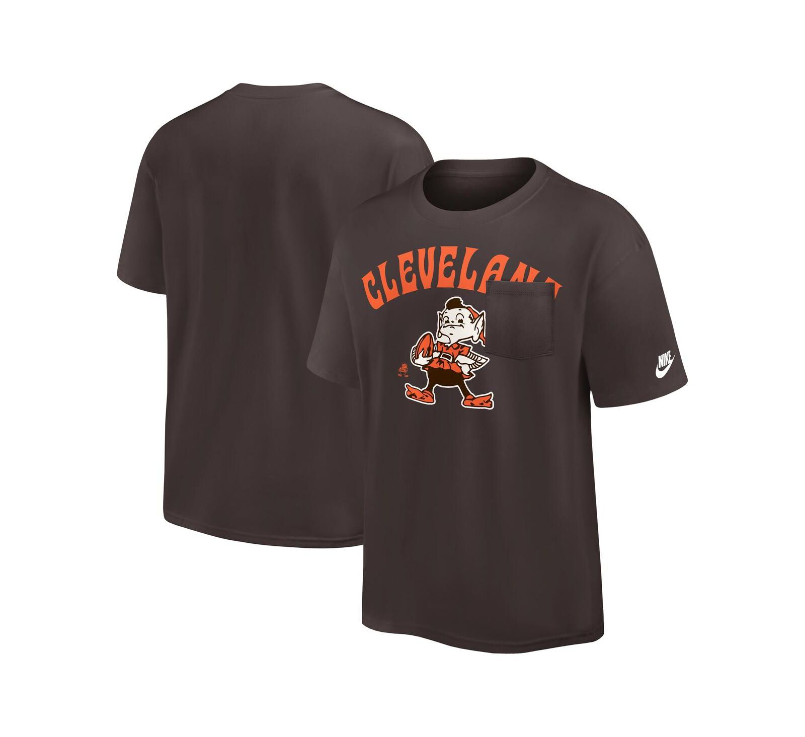 Nike Мужской Brown Cleveland Browns Rewind Heavy Max90 Pocket T-Shirt