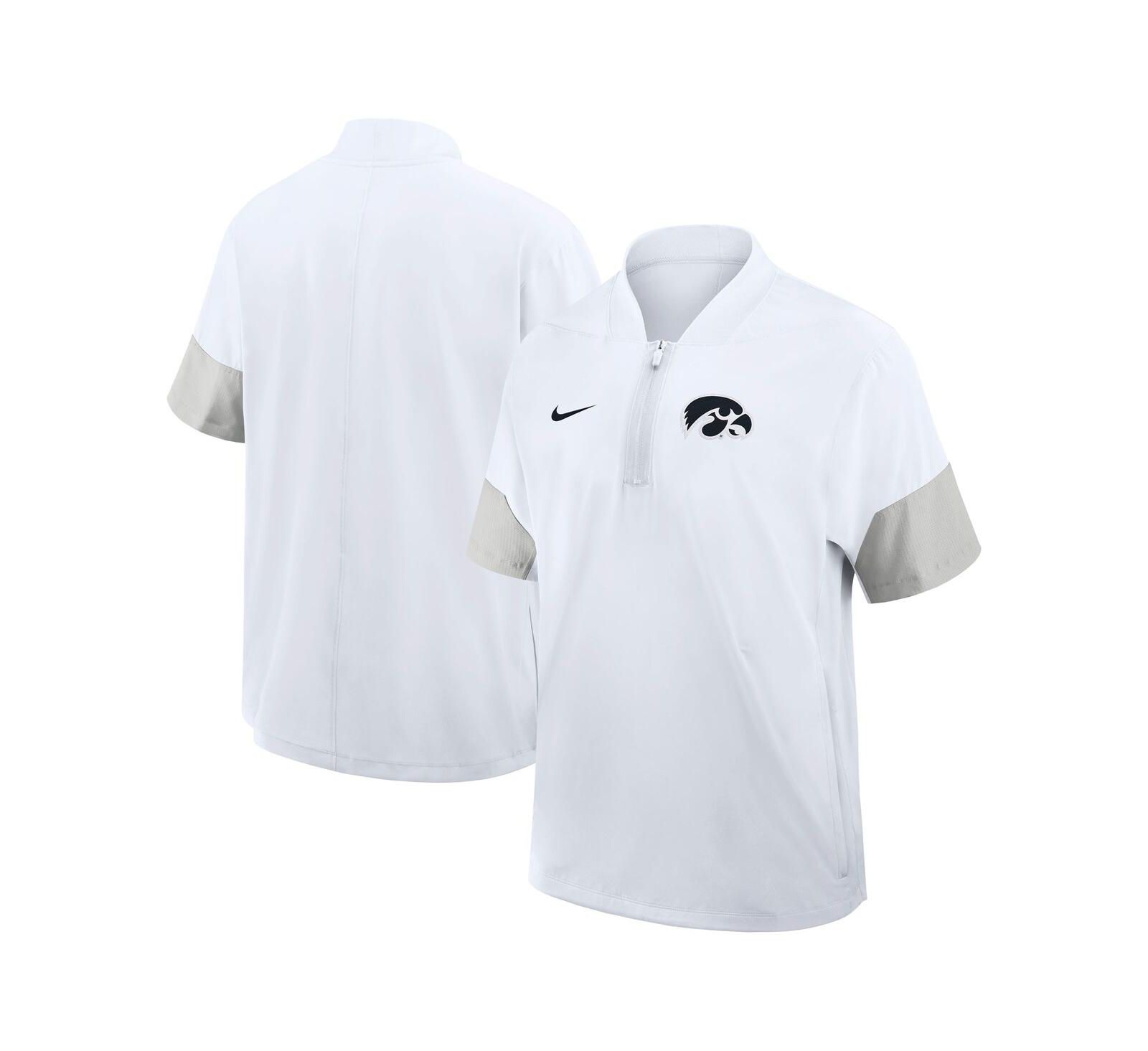 Nike Men's White Iowa Hawkeyes 2025 Sideline Coaches Lightweight Short Sleeve Jacket