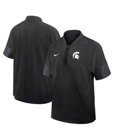 Мужская легкая куртка Nike Black Michigan State Spartans 2025 Sideline Coaches с коротким рукавом