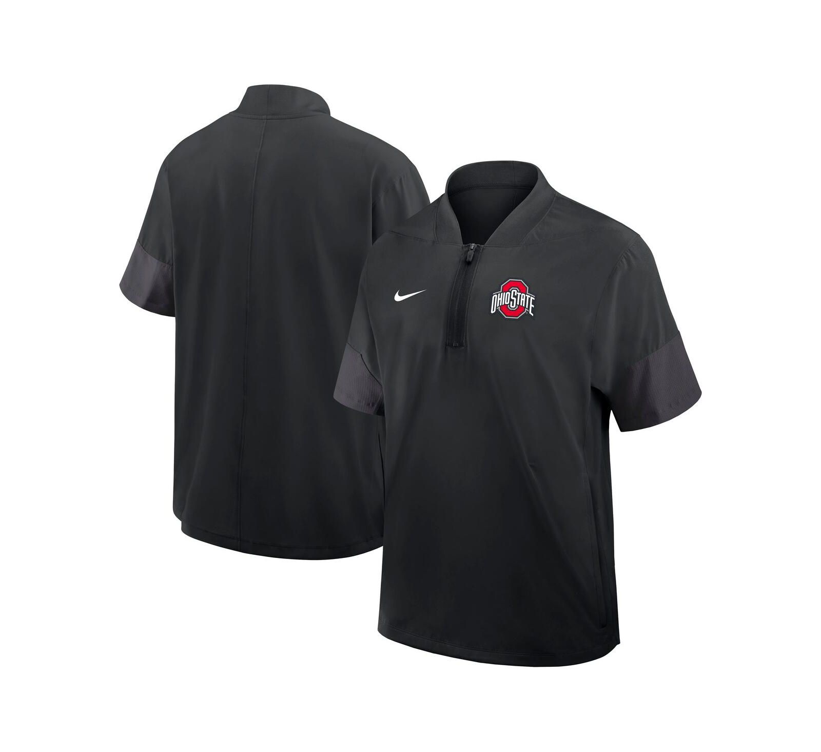 Nike Men's Black Ohio State Buckeyes 2025 Sideline Coaches Lightweight Short Sleeve Jacket