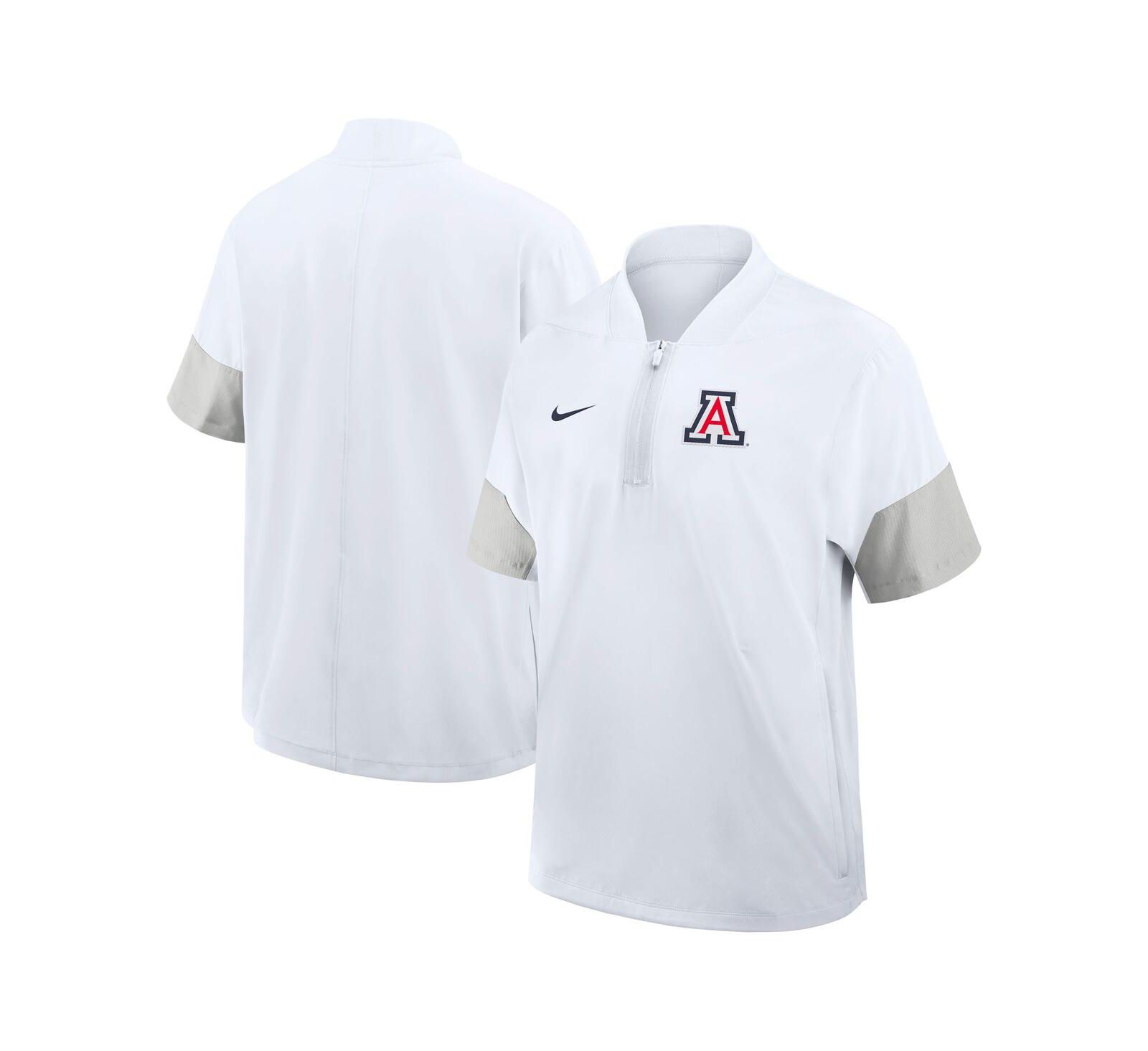 Nike Men's White Arizona Wildcats 2025 Sideline Coaches Lightweight Short Sleeve Jacket