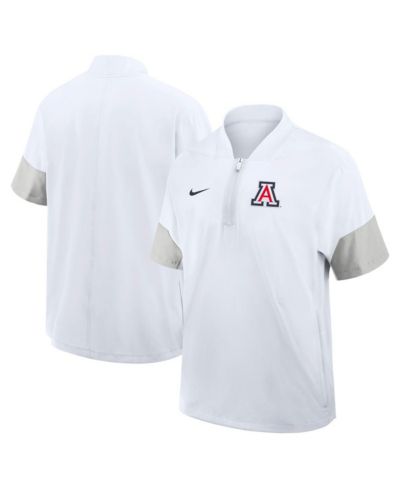 Nike Мужская белая куртка Nike Arizona Wildcats 2025 Sideline Coaches Lightweight с коротким рукавом