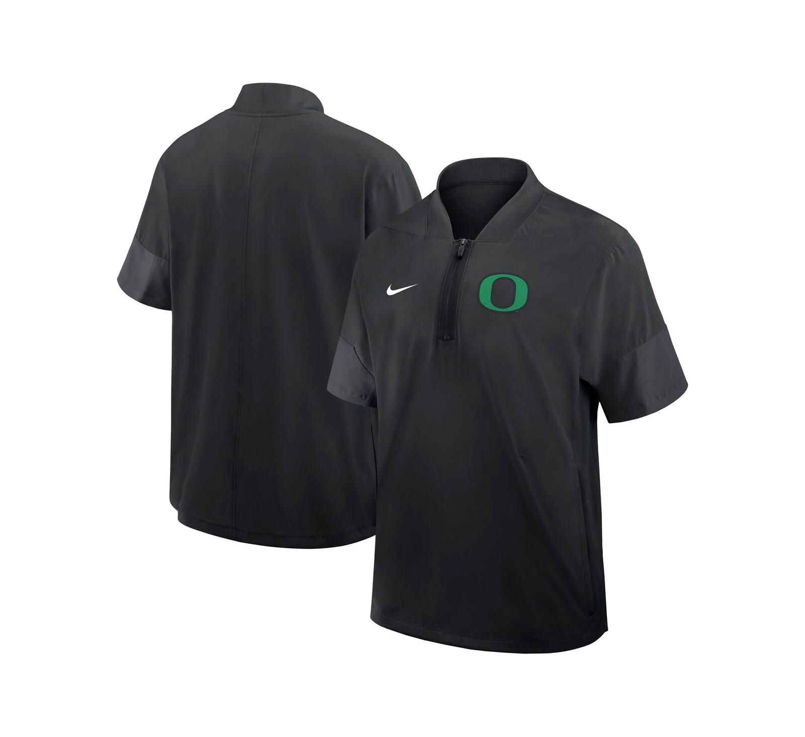 Мужская куртка Nike Black Oregon Ducks 2025 Sideline Coaches Lightweight Short Sleeve