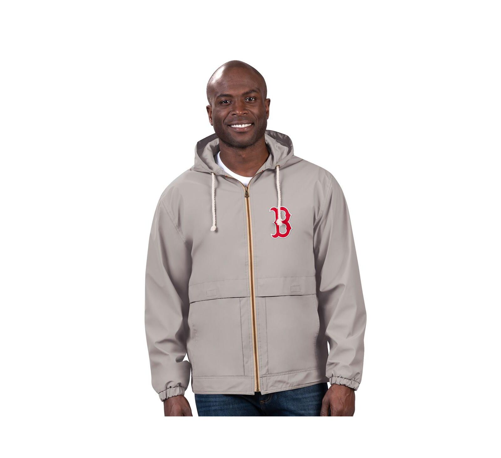 G-III Sports by Carl Banks Men's Gray Boston Red Sox Full-Zip Rain Jacket
