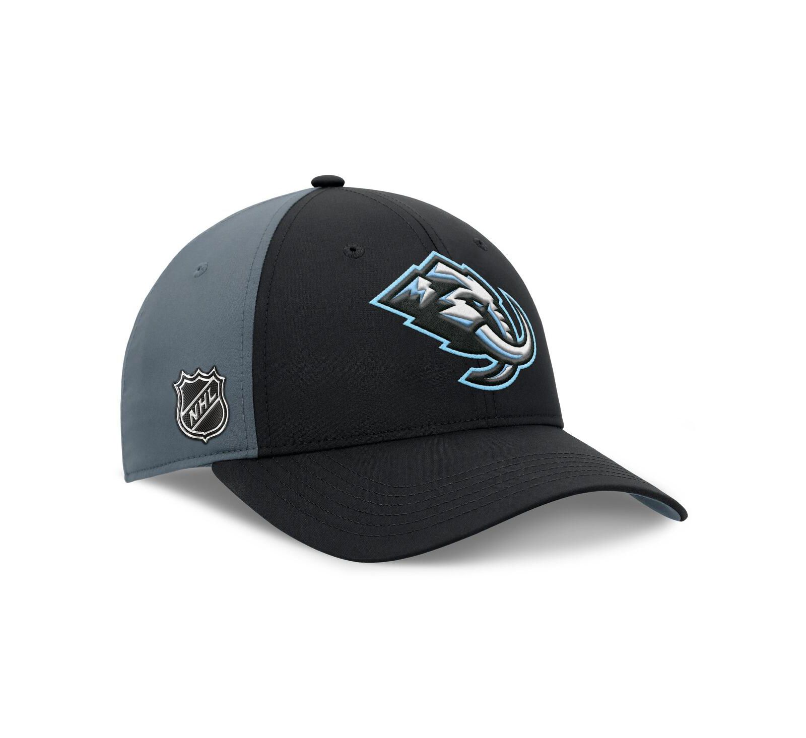 Fanatics Men's Black/Charcoal Utah Mammoth Primary Logo Adjustable Hat