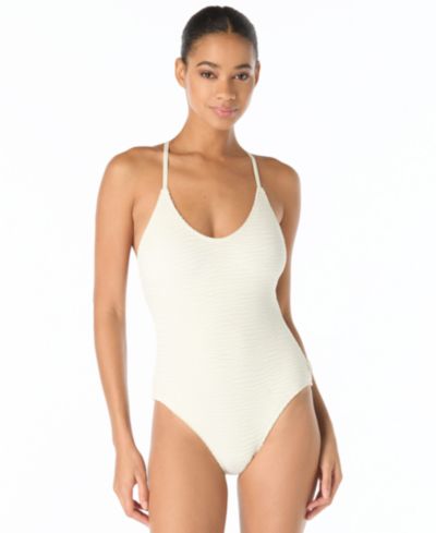 Vince Camuto Women's Beaded-Back Strap Scoop Neck One-Piece Swimsuit