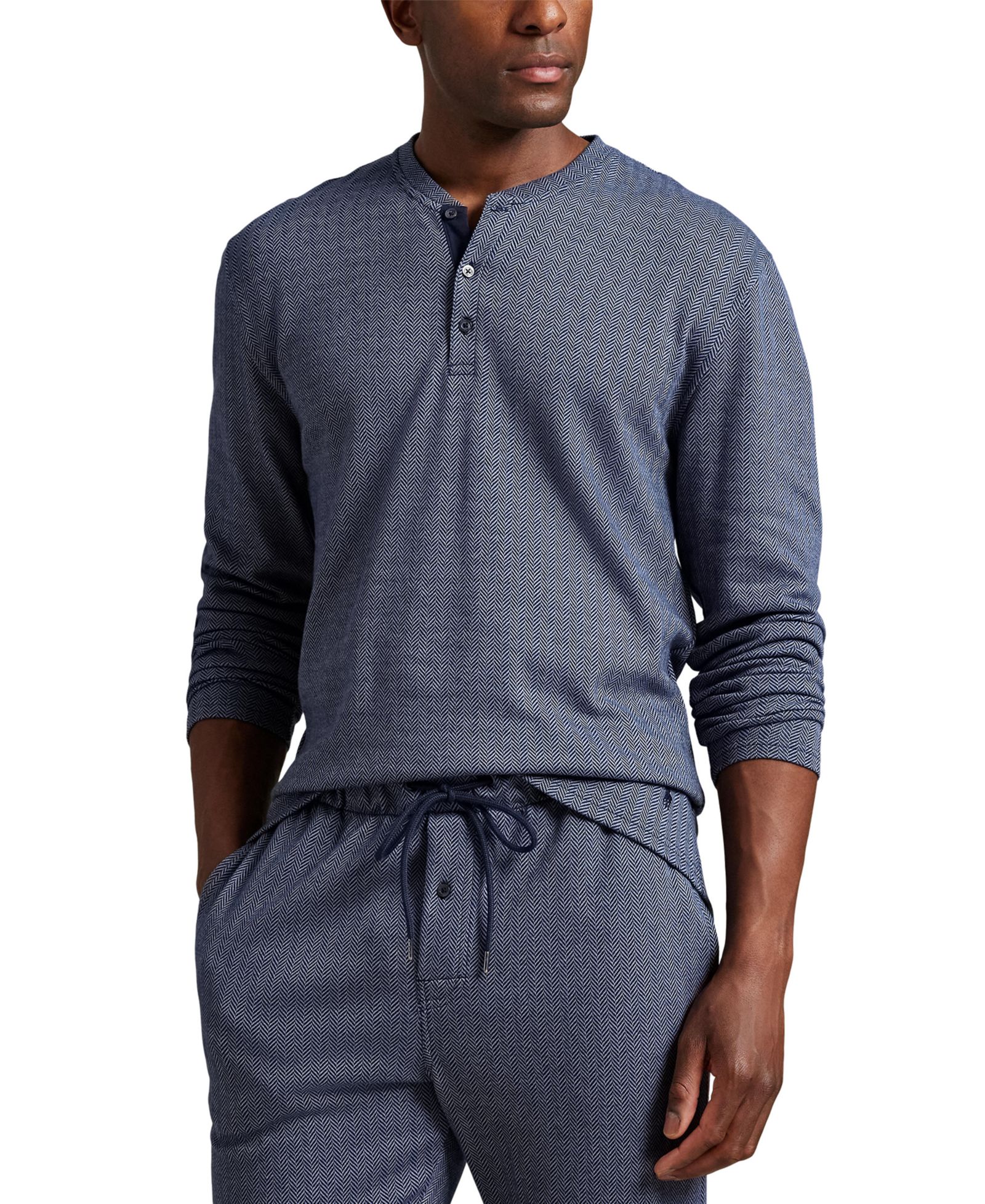 Мужская рубашка Polo Ralph Lauren Long Sleeve Herringbone Henley Sleep