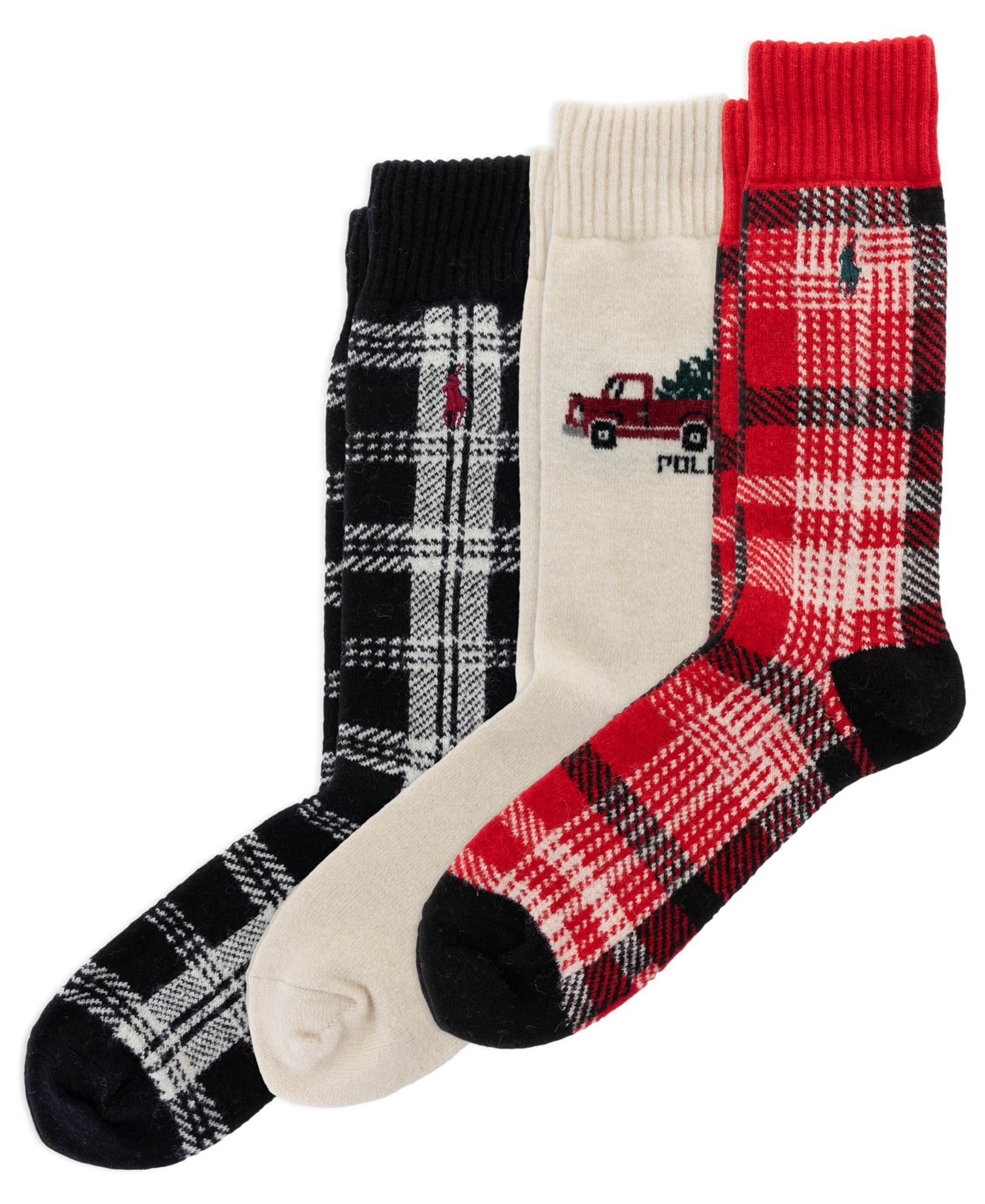Polo Ralph Lauren Мужской подарочный набор из 3 пар носков Truck Shirting Plaid