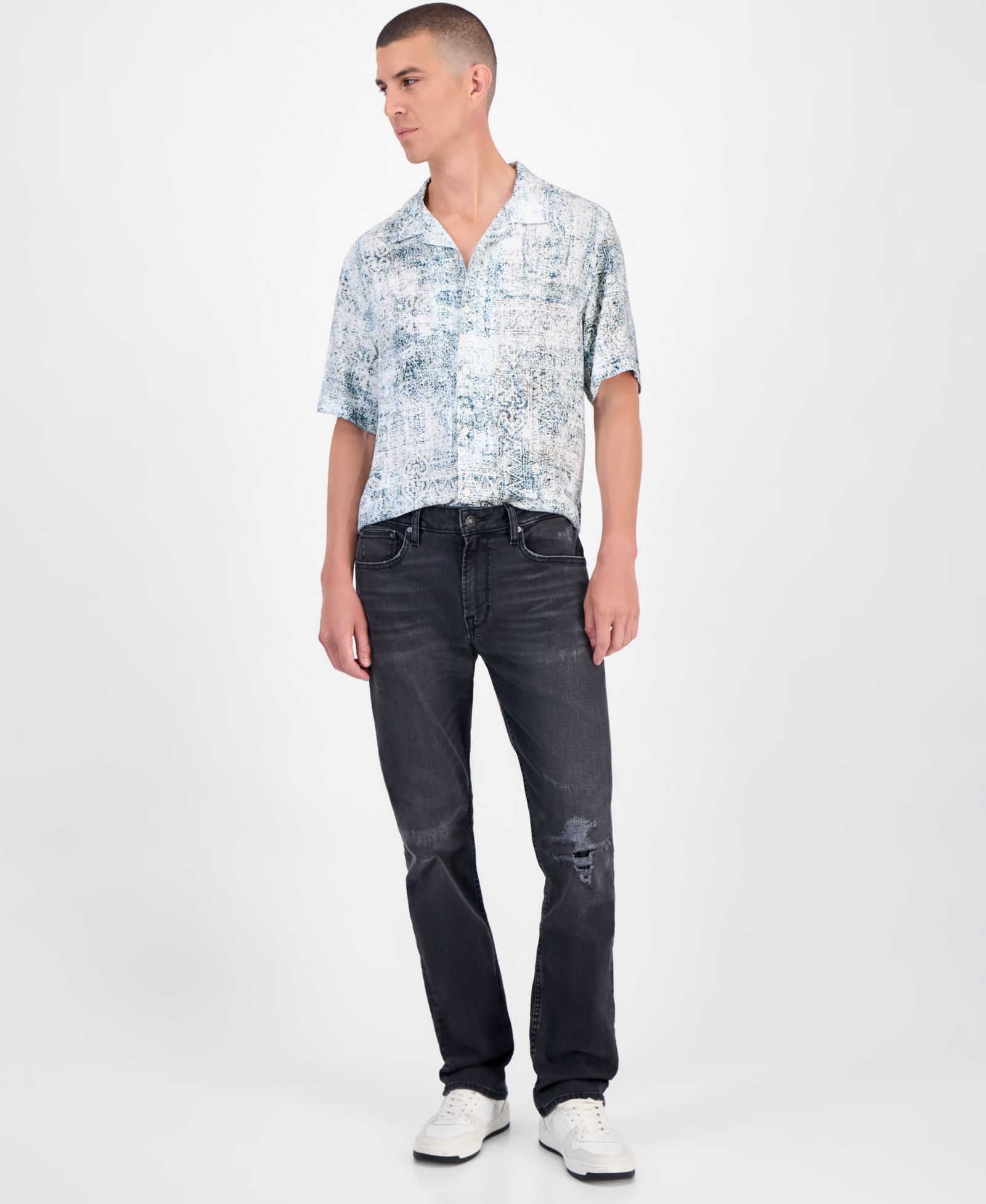 GUESS Mateo Regular Straight Fit Dark Wash Jeans