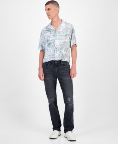 Джинсы GUESS Mateo прямого кроя темного цвета