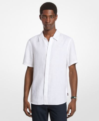 Michael Kors Men's Point-Collar Linen Shirt