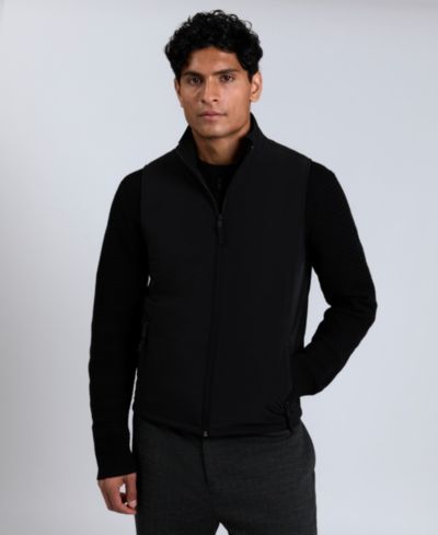 Kenneth Cole Men's Mixed Media Mock Neck Vest