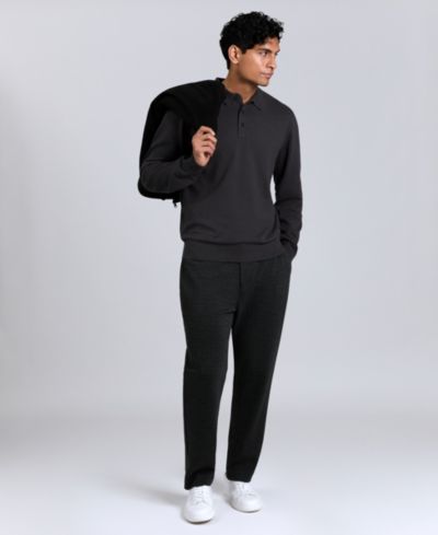 Kenneth Cole Мужской джемпер-поло с длинным рукавом