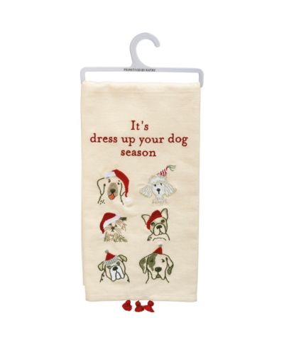 Primitives by Kathy It's Dress Up Your Dog Season Kitchen Towel