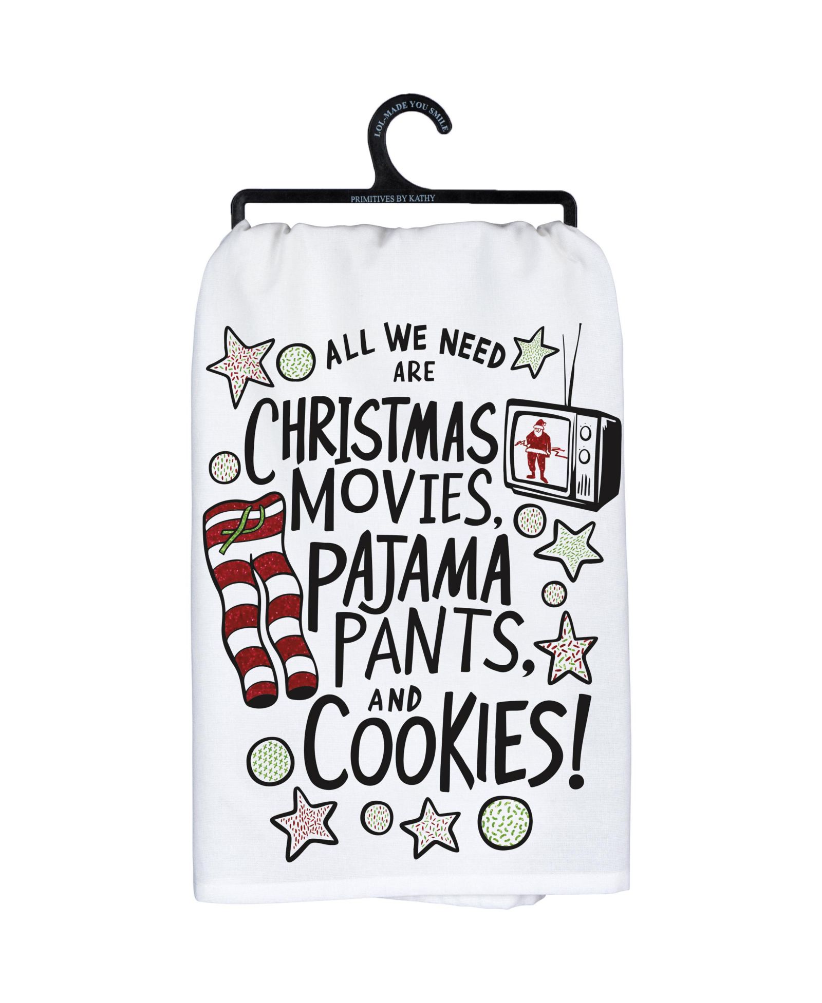 Primitives by Kathy Christmas Movies Pajama Pants Kitchen Towel